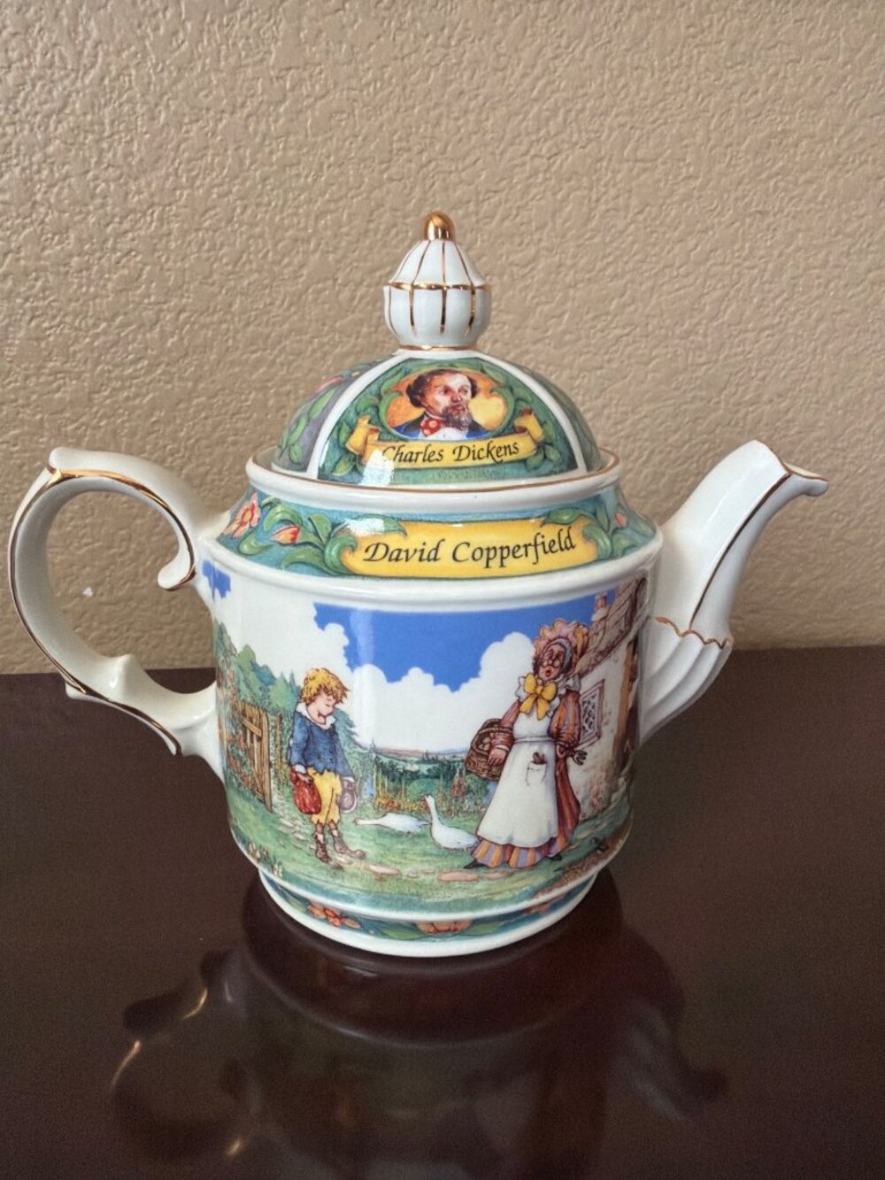 Set of 2 Vintage Sadler England Teapots David Copperfield & Floral Mini Teapot - Picture 7 of 16
